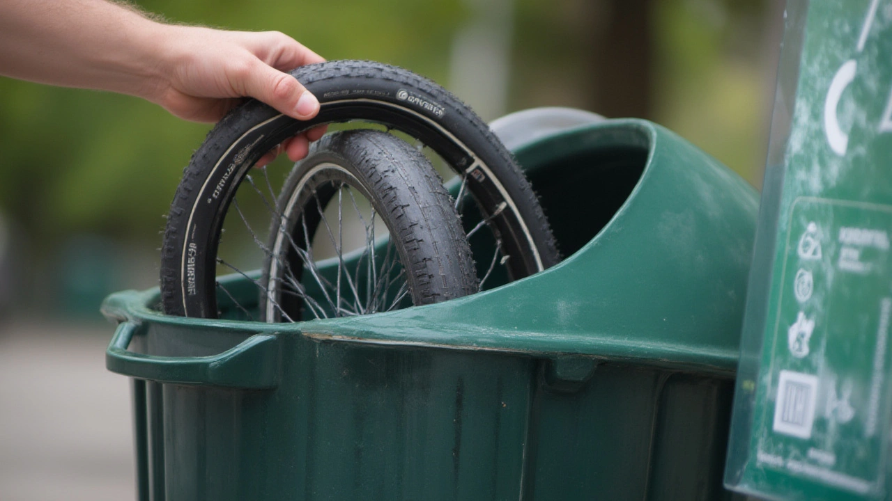 Recyklace a další využití plášťů z jízdních kol