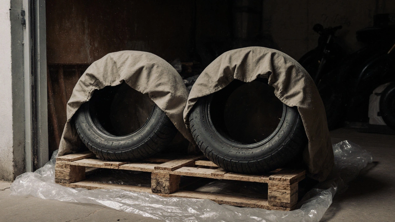 Jak správně skladovat pneumatiky na motorku po sezóně