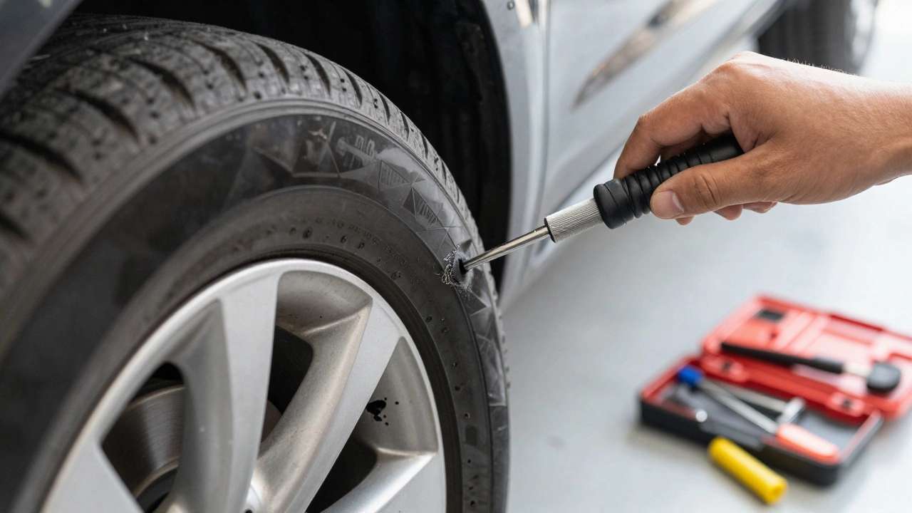 Jak funguje lepící sada na opravu pneumatiky?