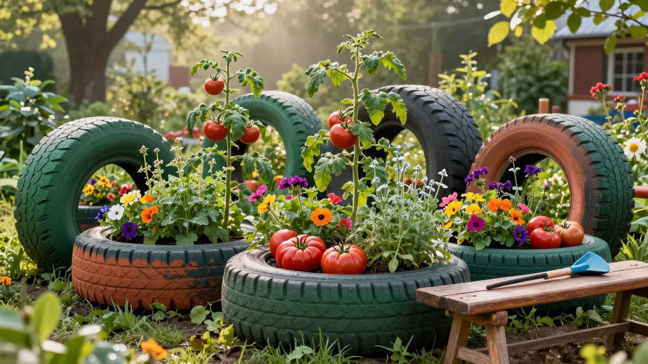 Jak využít staré pneumatiky na zahradě: kreativní a ekologické nápady