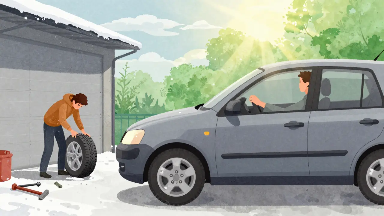 Porovnání přezuťování zimních pneumatik a pohodlné jízdy s celoročními v českém prostředí.