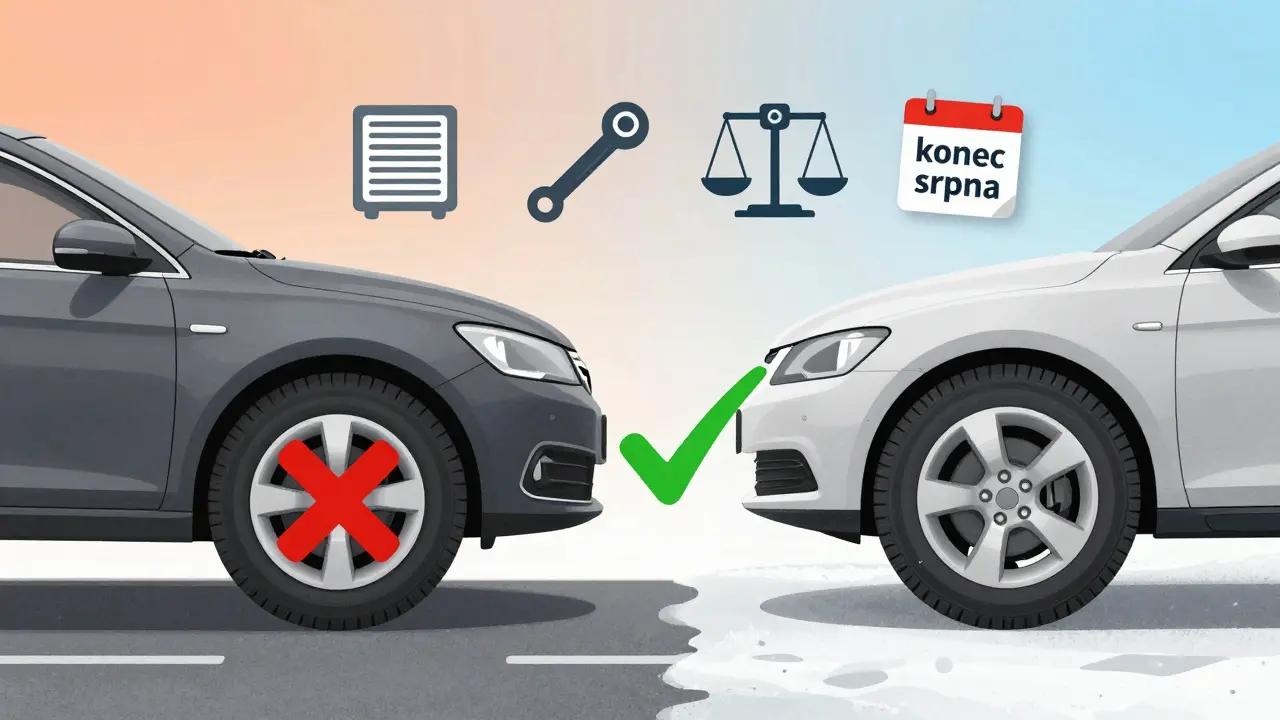 Kolo auta rozděleno na letní a zimní režim s ukázkou skrytých nákladů na přezutí.