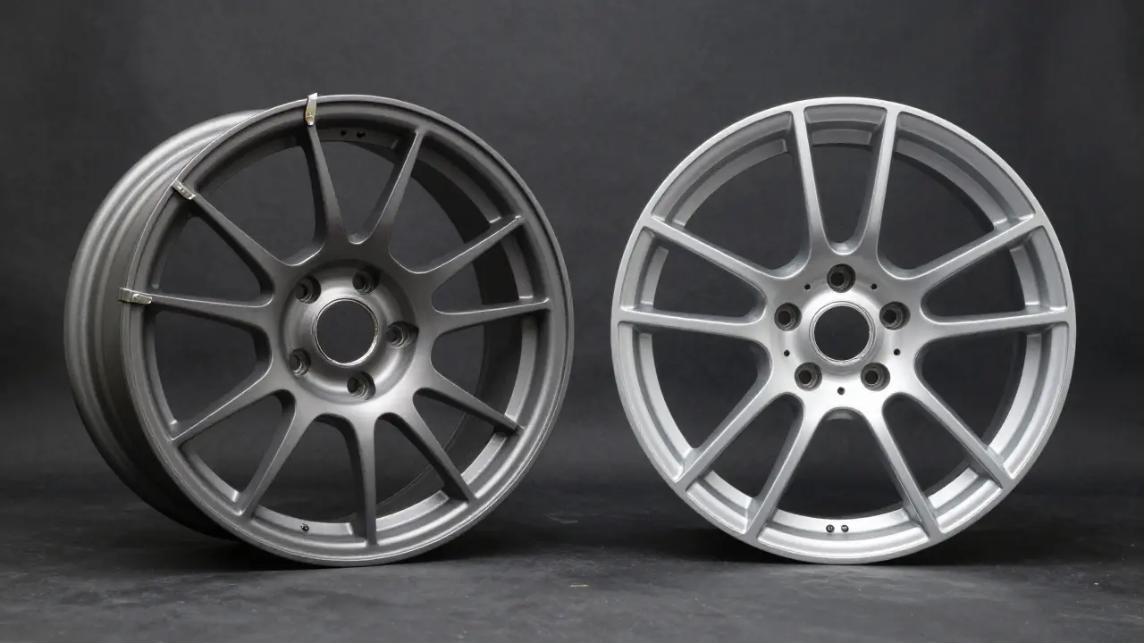 Srovnání ocelového a hliníkového ráfku s vyvažovacími závažími