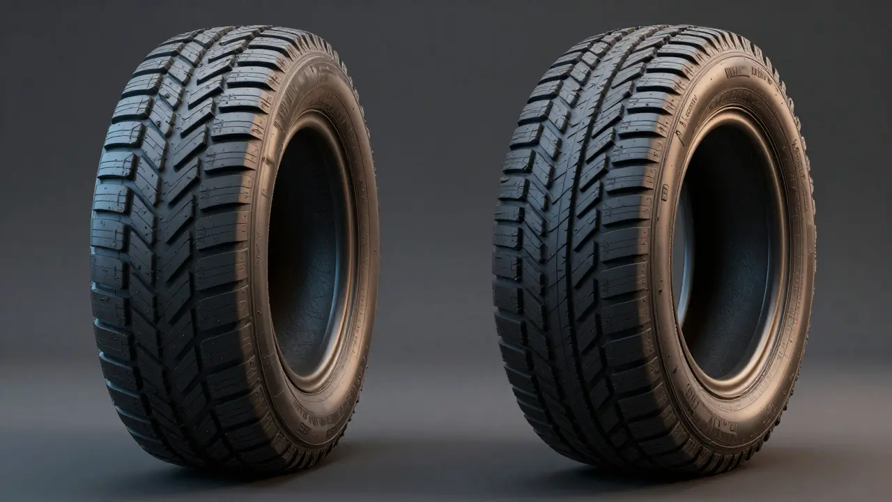 Srovnání opotřebení vzorku pneumatiky při podtlaku a přehuštění.