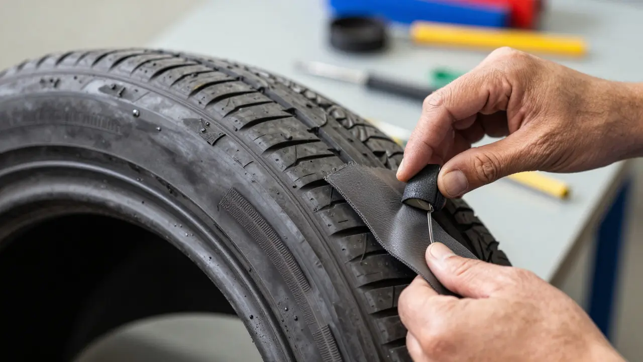 Mechanik opravuje pneumatiku v servisu